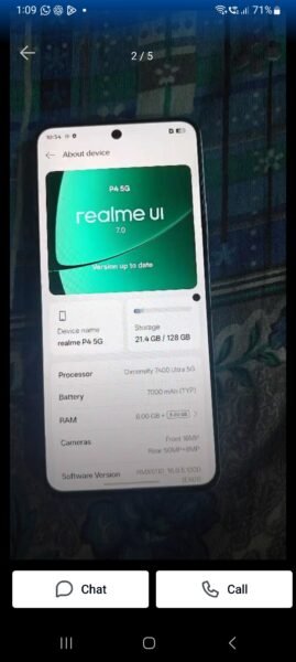 Realme P4. 6/128 one year old